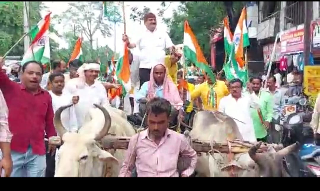 तिरंगा यात्रा तेरे रंग हजार, ढुल्लू ने बाइक रैली की तो राज ने बैलगाड़ी की सवारी