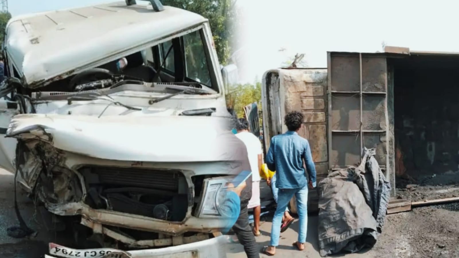 तेज रफ्तार का कहर: बोलेरो और हाईवा की जबरदस्त टक्कर, दो लोग गंभीर रूप से घायल