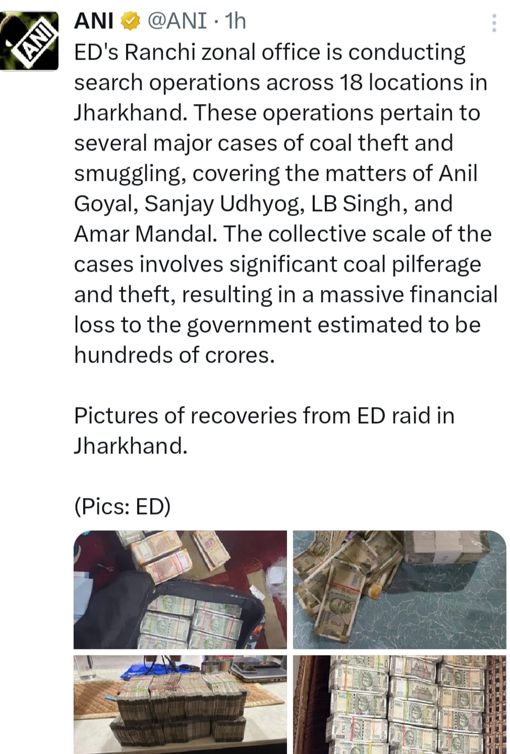 कोयला के काले कारोबार के  Tripal Nexus पर ईडी का कड़ा प्रहार ,झारखंड से बंगाल तक क्यों हाहाकार  !!