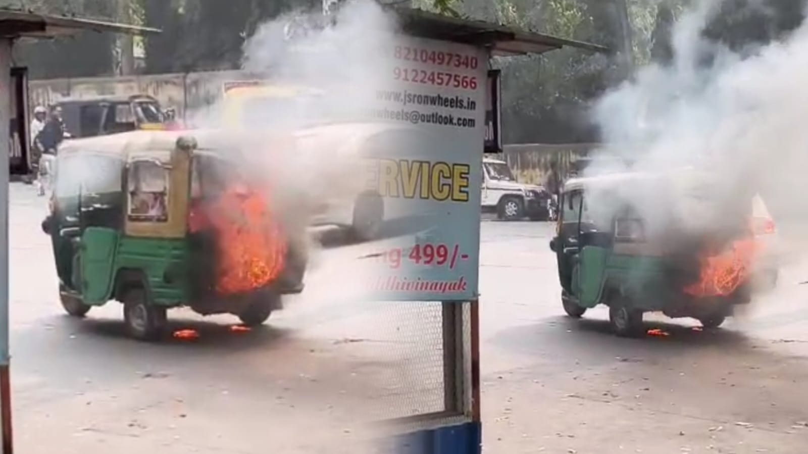 टाटानगर स्टेशन के बाहर CNG ऑटो में दो धमाके,  चिंगारी से उठी आग ने बढ़ाई दहशत