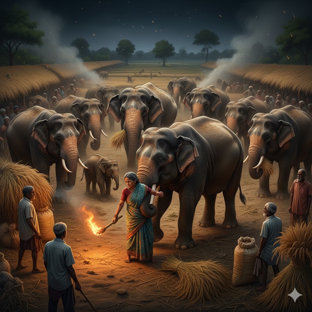 खूंटी में हाथियों का हमला: खलिहान में हाथियों के झुंड को भगाने गई महिला की मौत, गांव में दहशत