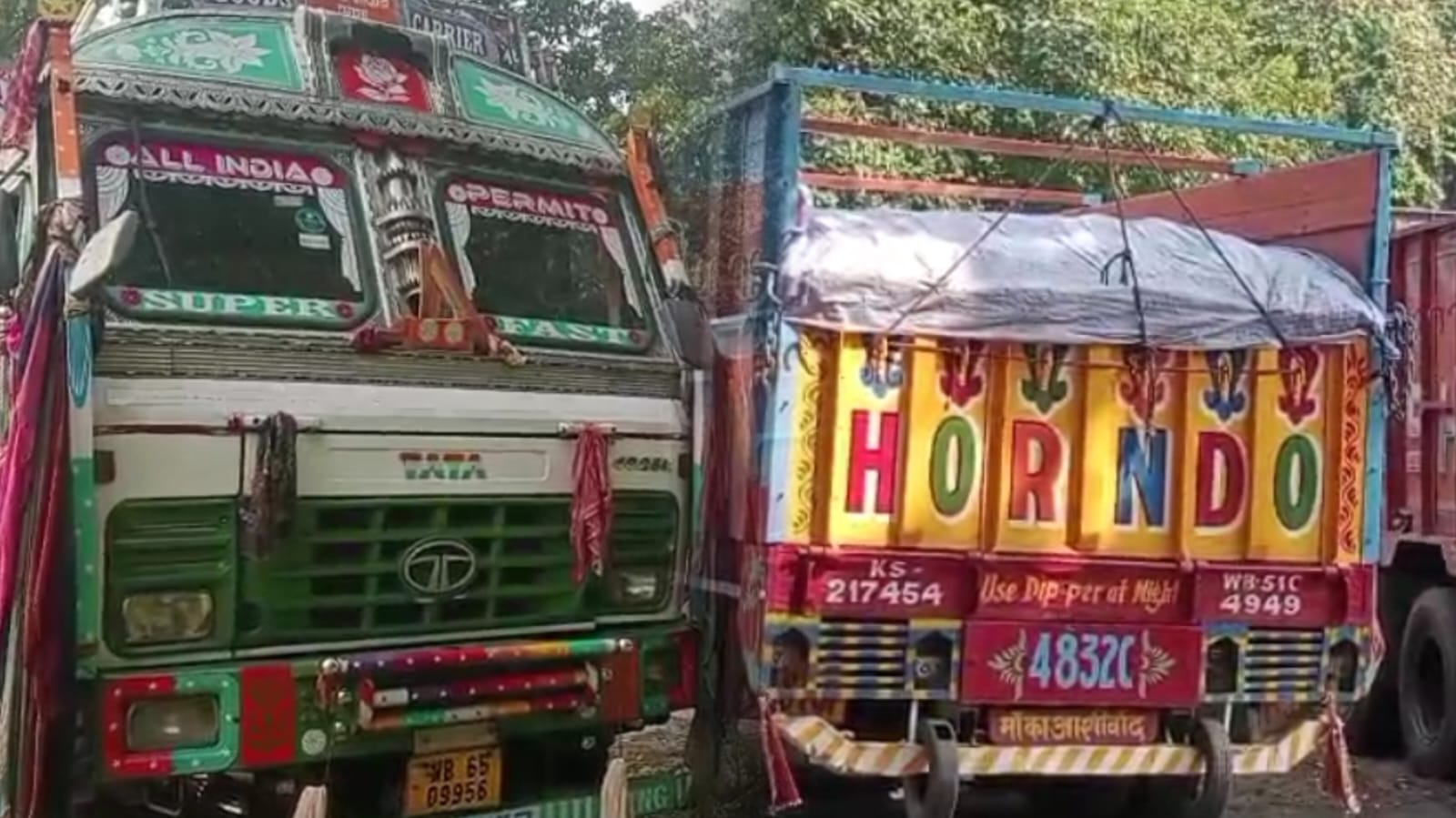 धनबाद पुलिस ने अवैध बालू लदे दो ट्रक किए जब्त, खनन विभाग का जांच जारी